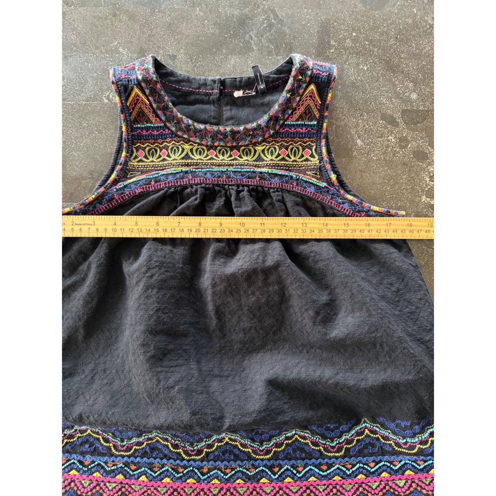 Anthropologie Akemi+Kin Mesa Black Embroidered Top Size 6 Boho Festival Peasant - Picture 8 of 9